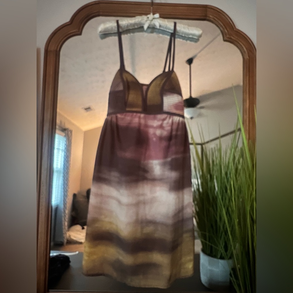 Elegant Multicolor Baby doll Dress - hits mid thigh